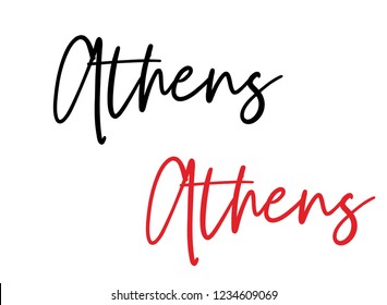 Athens calligraphy vector quote