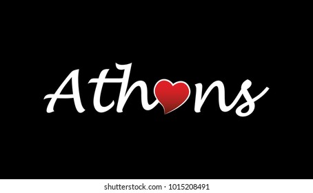 Athens City Logo Writing, Black and White