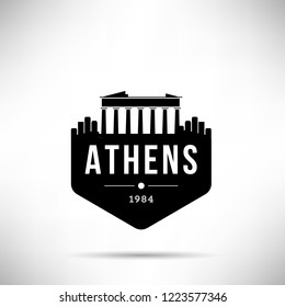 Athens City Modern Skyline Vector Template