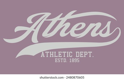 Atenas tipografía de la ciudad, Antiguas tipografía universitaria varsity atenas ciudad de grecia atlético departamento eslogan impresión con efecto grunge para camiseta gráfica o sudadera con capucha - Vector.es