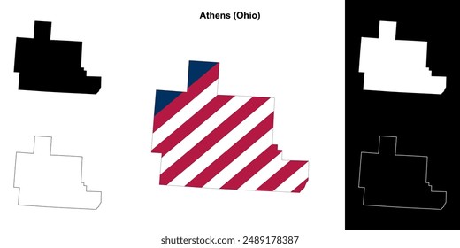 Athens County (Ohio) outline map set