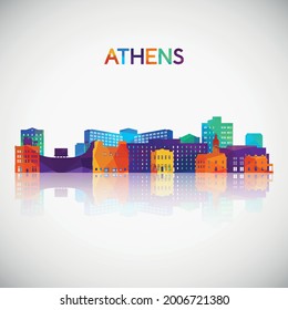 Athens Georgia skyline silhouette in colorful geometric style. Symbol for your design. Vector illustration.