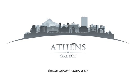 Silhouette de la ciudad de Atenas Grecia. Ilustración del vector