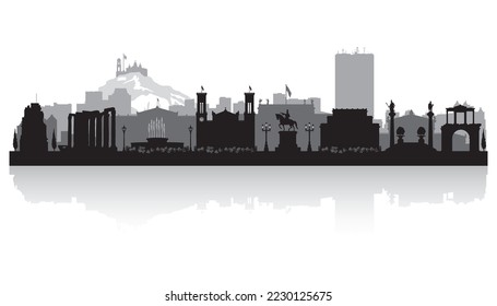 Athens Greece city skyline vector silhouette illustration