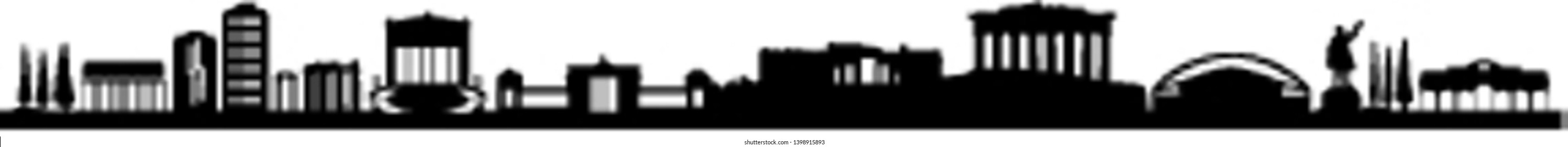 Athens Greece Skyline Silhouette Vector