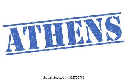 Athens grunge rubber stamp on white background, vector illustration