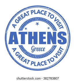 Athens grunge rubber stamp on white background, vector illustration