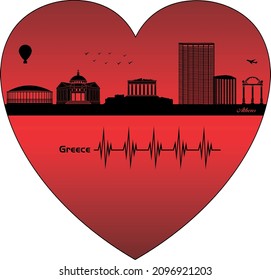 Athens in the heart - illustration