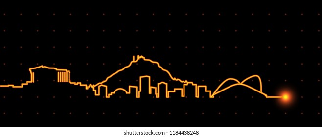 Athens Light Streak Skyline