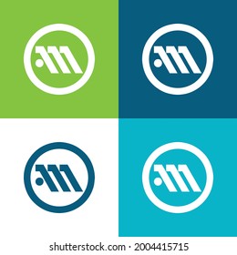 Metro-Logo von Athen Symbol Flat Vier Farbe minimale Icon Set