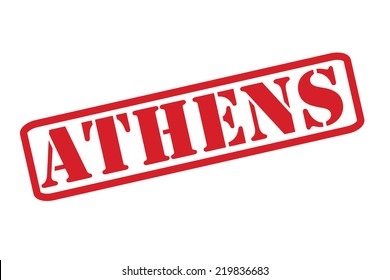 ATHENS red rubber stamp text vector over a white background.