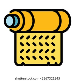 Athens roll icon outline vector. Greek palace. History pillar color flat