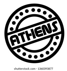 ATHENS stamp on white
