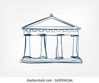 athens temple Sight vector art line isolated doodle illustration