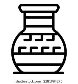 Athens vase icon outline vector. Greek temple. Gallery inside