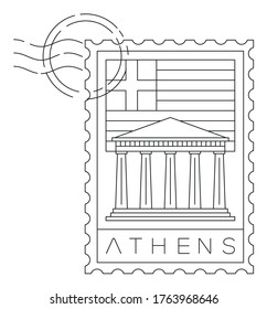 Athens vector illustration and typography design, Greece