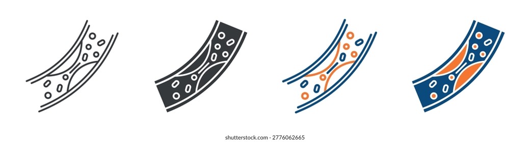 Atherosclerosis Icon Set Multiple Style Collection