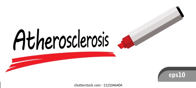 atherosclerosis word underlined with red marker pen
