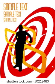 Athlete. Abstract bright background.