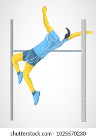 athlete in action high jump over bar