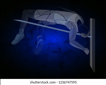 athlete in action high jump over bar