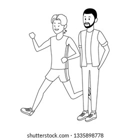 athlete and afroamerican man