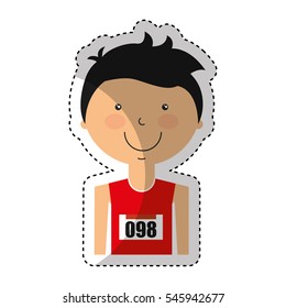 athlete avatar character icon vector illustration design