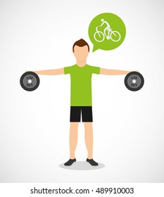 athlete avatar with sport icon vector illustration design