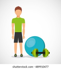 athlete avatar with sport icon vector illustration design