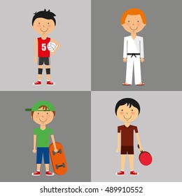 athlete avatar with sport icon vector illustration design