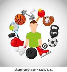 athlete avatar with sports equipment