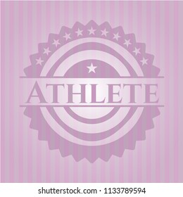 Athlete badge with pink background