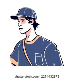 athlete in baseball cap wins competition isolated