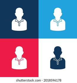 Athlete blue and red four color minimal icon set