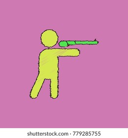 Athlete to compete in shooting of rifle in Hatching style