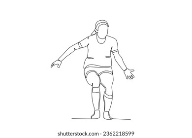 An athlete competes in football. Spain's women's football team victory
