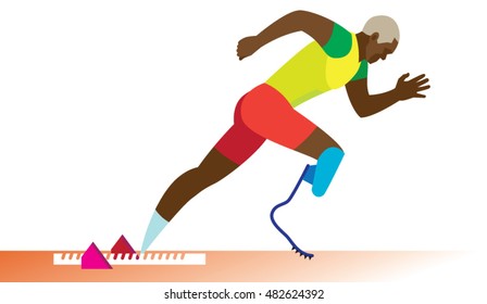 athlete with disabilities running sprints