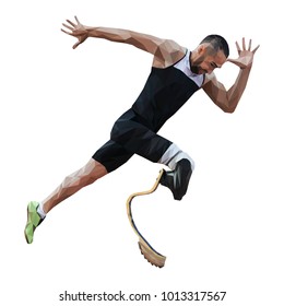 athlete disabled amputee runner prosthetic leg svg