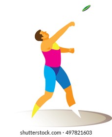 athlete discus thrower make attempt in sector