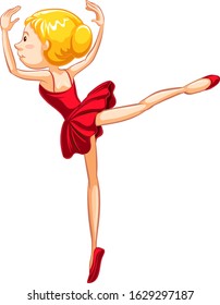 Athlete doing ballet dancing on white background illustration