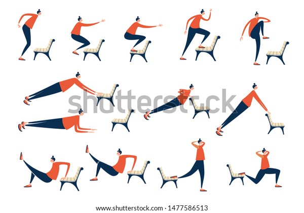 Athlete Doing Bench Exercises Strength Workout Royalty Free