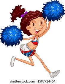Athlete doing cheerleading on white background illustration
