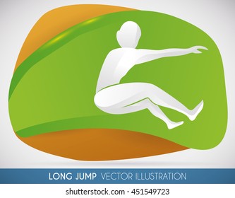 Athlete doing a farthest long jump in a sports event.