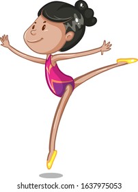 Athlete doing gymnastic on white background illustration