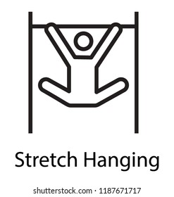 Athlete doing pull ups on horizontal bar, icon image for pull ups 