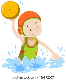 Atleta haciendo waterpolo ilustrativo