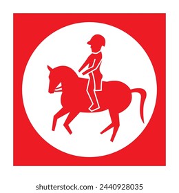 athlete dressage icon in red and circle shape