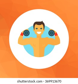 Athlete with dumbbells