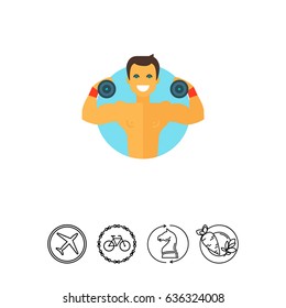 Athlete with dumbbells