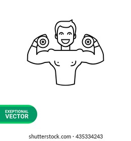 Athlete with Dumbbells Icon